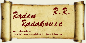 Raden Radaković vizit kartica